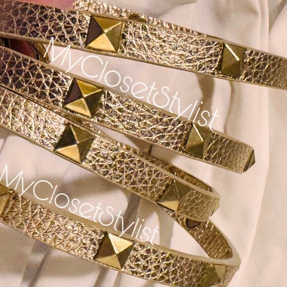 Bandolier Handbags - Bandolier GOLD LEATHER Studded Crossbody Satchel Strap New RARE UNICORN! retired